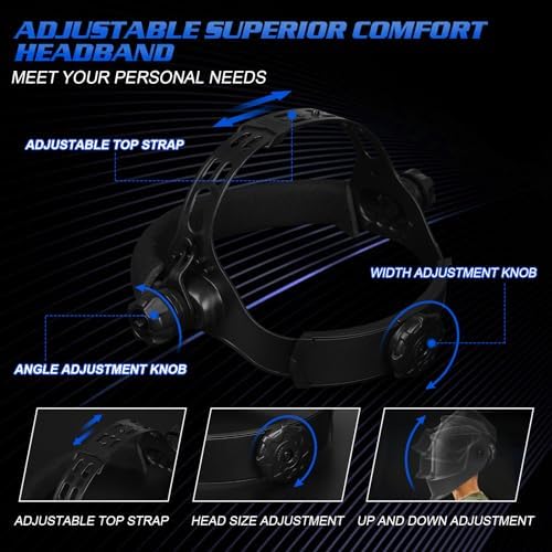 Welding Helmet True Color Auto Darkening Hood for TIG MIG ARC Welder Mask with Adjustable Shade Range 4/5-9/9-13…