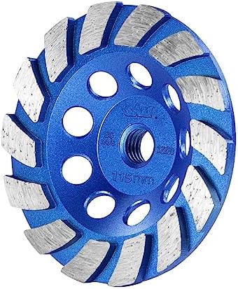 SALI 4.5 Inch Concrete Grinding Wheels 14 Turbo Diamond Segments 5/8-11 Arbor Diamond Grinding Wheel Fit for Paint, Epoxy, Mastic, Coating Removal