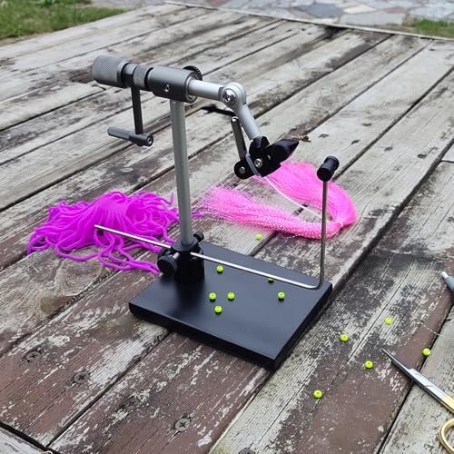 EUPHENG New Upgrade N075 Madison True Rotary Vise with Two Ball Bearings Inside More Smooth Fly Tying Vise with 360 Degree Rotation Easy Adjustment of Rotation Resistance 26 to 4/0 Hook Sizes