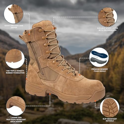 Propper Men's Series 100 8" Side Zip Composite Toe Boots