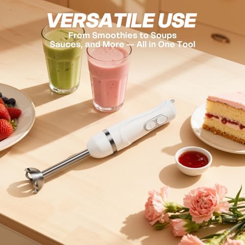 Turelar Immersion Blender Corded 400W, 2 Speed, Emulsifier, Blend