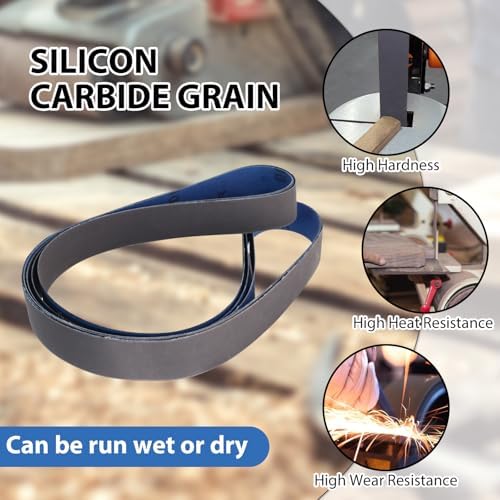 Taokyid 1x42 Inch Sanding Belts, 120 240 400 600 800 1000 Grit, 18 Pack