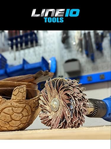 LINE10 Tools 4-inch Sanding Mop Kit, Moulding Flap Wheel Sander for Drill, 240 Grit Mop Sanders Brush, 1/4" Shank, Abrasive Flapper Sander for Woodworking, Contours, Finishing, Pack of 1