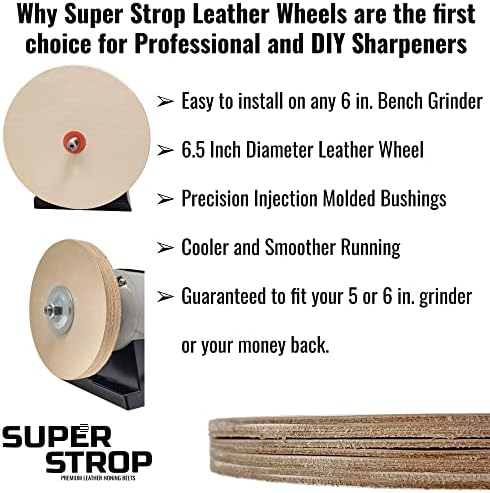 Leather Honing Wheel Fits 6 in. Bench Grinders and Polishers