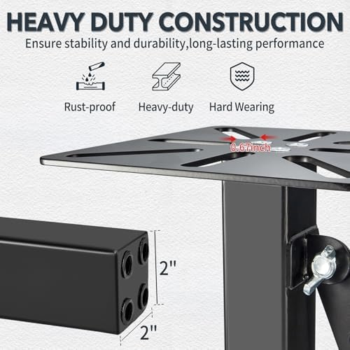 Hitch Mount Vise Plate, Adjustable Height Hitch Vise Mount for Trucks, Trailers and RVs, Universal Fit for 2-Inch Receiver