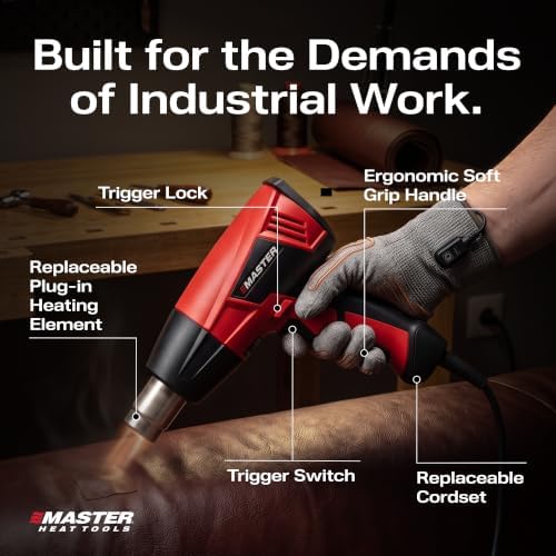 Master Appliance Proheat PH-1400A Professional Heat Gun - Programmable Backlit LCD Display, Quick Change Heating Element, 1560W, 13A, 120V, Engineered in the USA