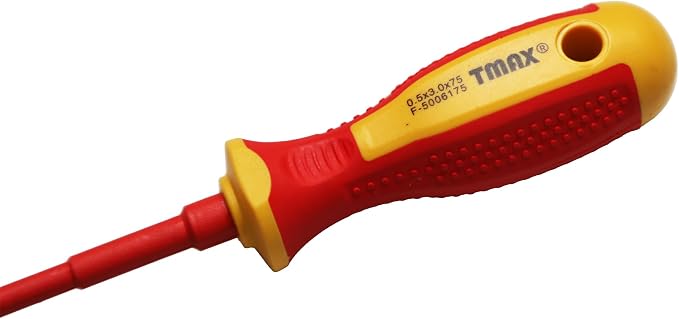 TMAX 1000V VDE Insulated Electrician Magnetic Screwdriver, 3mm (1/8") Flat