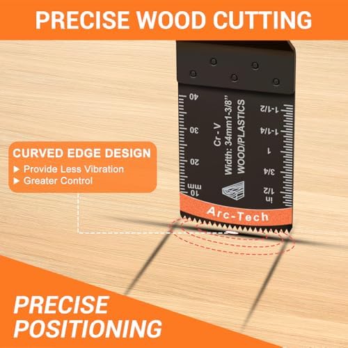 Oscillating Saw Blades, PECHAM 64PCS Professional Universal Titanium Multitool Blades for Wood Plastics Metal Quick Release Multi Tool Kits Fit Rockwell Ridgid Ryobi Milwaukee Chicago