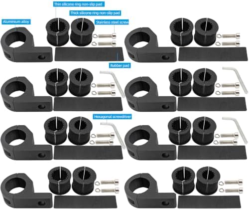 Motorcycle Aluminum Mounting Bracket Kit Tube Clamp 8Pcs 0.75" 1" 1.25" Bullbar Roof Rack Roll Cage Horizontal Bar Clamp Mounting Kit fit for Trucks Car ATV Motorcycle Truck
