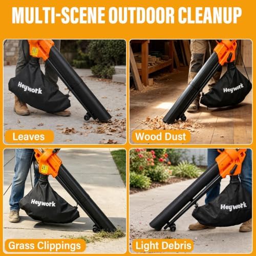 3-in-1 Leaf Vacuum Mulcher, 450 CFM Corded Blower
