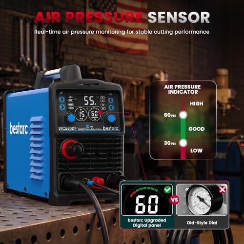 Bestarc Plasma Cutter Machine, 55Amps HF Pilot Arc, 110/220V Dual Voltage