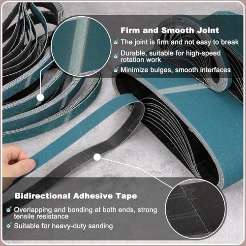 HARFINGTON 4 x 36 Inch Sanding Belts, 9 Pcs 24/60/120 Grit