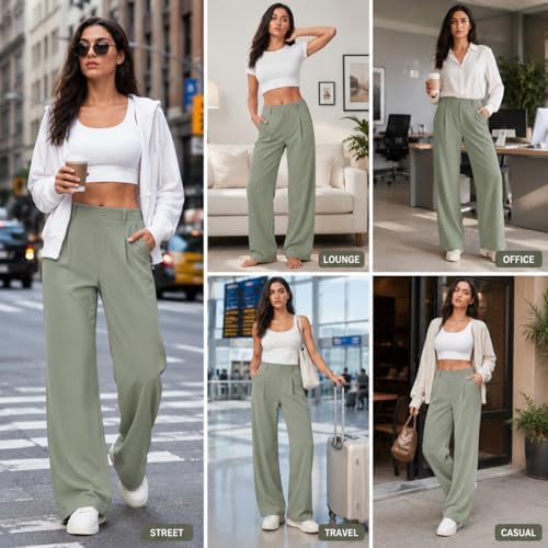 Ewedoos Wide Leg Dress Work Pants for Women Business Casual Office Outfits