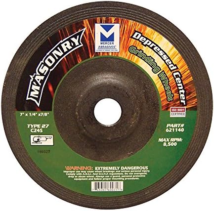 Mercer Industries Depressed Center Grinding Wheel, (20 Pack), 7" x 1/4" x 7/8"