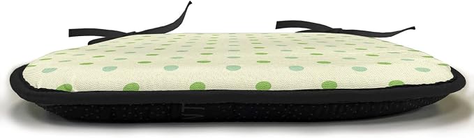 Lunarable Geometric Chair Cushion Pads Set of 2, Polka Dots Spots Classic Style Trendsetting Simple Monochrome Art, Anti-Slip Seat Padding for Kitchen & Patio, 16"x16", Pale Green Fern Green