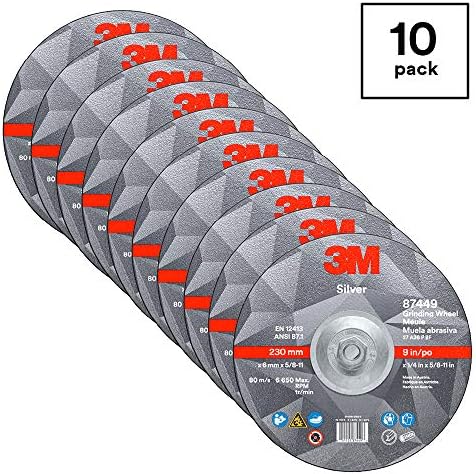 3M Silver Depressed Center Grinding Wheel, 87449, 36+, T27 Quick Change