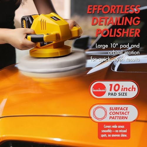 Wagan EL6404 OneVolt Cordless Polisher 10 XL Dual Action 10 Inch Buffer
