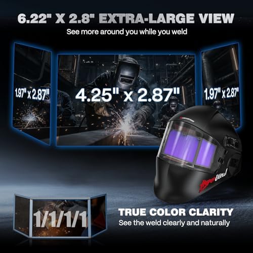 ARCCAPTAIN 180° Panoramic View Auto Darkening Welding Helmet, Welding Hood