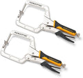 POWERTEC Pocket Hole Clamp, Quick Release 12” Right Angle Clamp for Pocket Hole Joinery, Vise Grip Clamps w/Ergonomic Grip & Swivel Pad, Clamps for Woodworking, DIY, Drawer Making - 2PCs (71744)