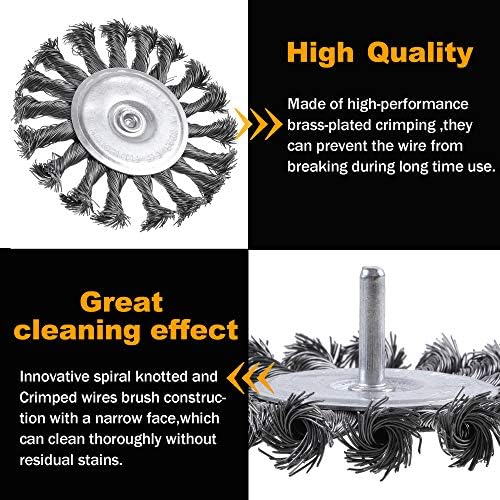 Rocaris 7Pcs Twist Knot Wire Wheel Brush for Drill for Rust Removal