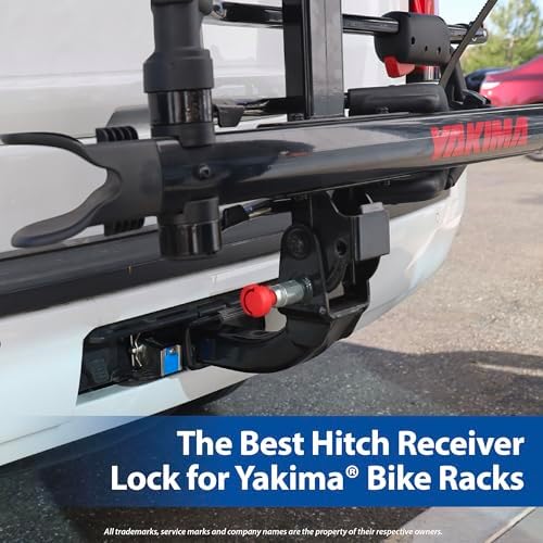 PACLOCK's 80-Series Trailer Hitch Lock, UCS, YK1 Pin Compatible with Yakima® Threaded Bike Racks, High Performance 6-Pin Cylinder, Keyed Differently w/ 2 Keys, Silver