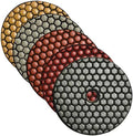 5" Dry Polishing Pads with Rubber Backer, 50-800 Grit