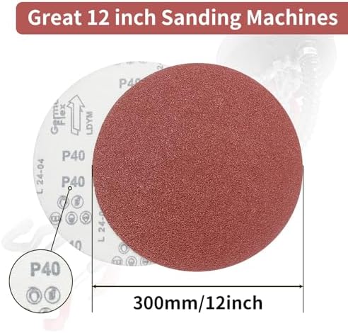 30 Pack 12 Inch Sanding Discs 12“Hook and Loop Sandpaper