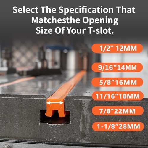 T-Slot Covers For Milling Machines T-slots Tool (10M) (Orange, 9/16" - 14MM)