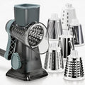 KEOUKE Rotary Cheese Grater Pro 6 in 1 - Shredder Crinkle Slicer Grinder Ice Shaver, Stable Suction, Time-saving Easy Use & Clean, Safe Morden Kitchen Tool for Cheese, Vegetable, Nuts, Chocolate