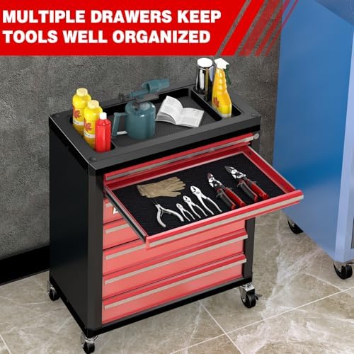 LARBANKE 7-Drawer Rolling Tool Chest with Wheels&Lock,Special Link Buckle