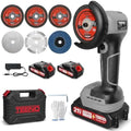 TEENO Cordless Angle Grinder 3", 21V Mini Cut-Off Tool, LCD Display, Gray