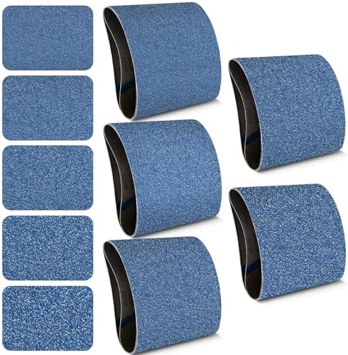 8x19 Inch Floor Sanding Belts 10 Pcs 5 Grits Sizes (2 Each of 40/60/80/100/120 Grits) Heavy Duty Belt Sander Zirconia Belt Sander Paper for Wood, Metal, Stainless Steel, Cars, and Furniture