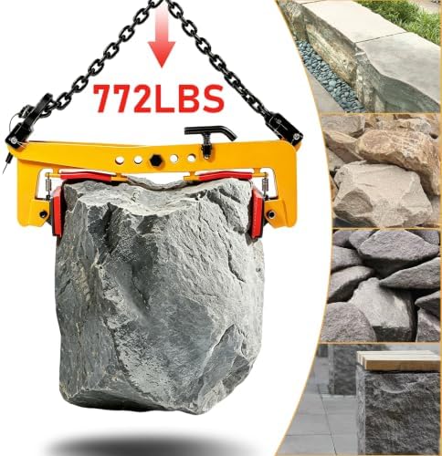 Granite Slab Lifting Clamps 772lbs, Heavy Duty Stone Lifting Clamps Jaw Opening Up to 19.68 inch, Adjustable Lifting Pliers Vertical Steel Plate Clamp Granite Curb Clamp Scissor Lifter