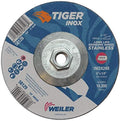 Weiler 58128 6" x 1/4" Tiger INOX Type 27 Grinding Wheel, INOX24R, 5/8"-11 Nut (Pack of 10)