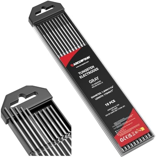 ARCCAPTAIN TIG Welding Tungsten Electrode 10-Pack 1/16"x 7"(Grey)