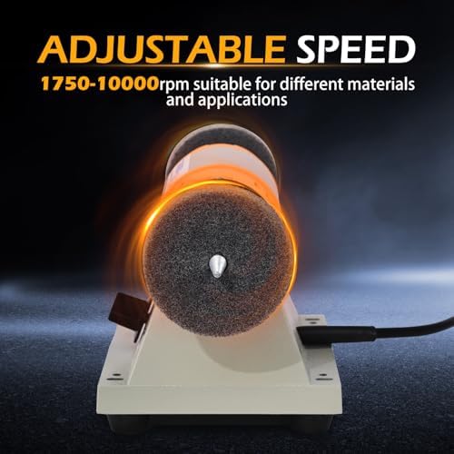 4" Jewelry Polisher- Adjustable Variable Speed Grinder Machine, Dental Buffer & Lathe- Includes 2 Cloth Wheels & 2 Abrasive Wheels, Safety Glasses & Compound