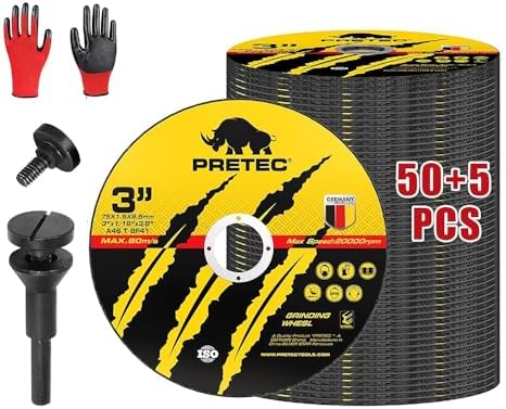 Cut Off Wheels 3 Inch, 55 Pack with Mandrel Kit for Die Grinder