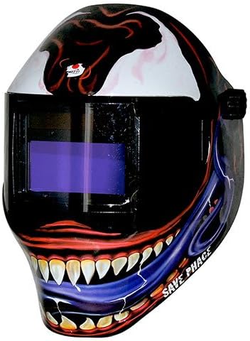 Save Phace Auto Darkening Welding Helmet Kannibal RFP 40VizI2 Series - Ear to Ear Vision Welder Hood Grinding Mask with 4.3 x 3.5 Inch Internal Adjustable ADF for MIG/MAG/TIG/Plasma - 4 Sensors Solar