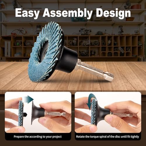 HOMO FABER 50Pcs Die Grinder Sanding Discs, 2 Inch Flap Discs Roll Lock