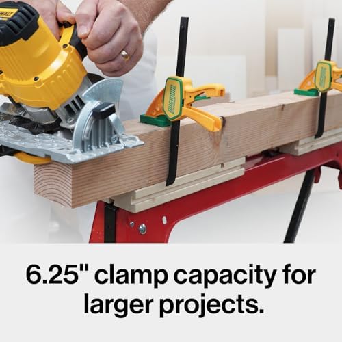MICROJIG MatchFit Grr-rip Clamps, Dovetail, T-Track Compatible, for Woodworking Jigs, Sleds, Workbenches, Squeeze Action, DVC-625QCK2, 2-Pack, Yellow