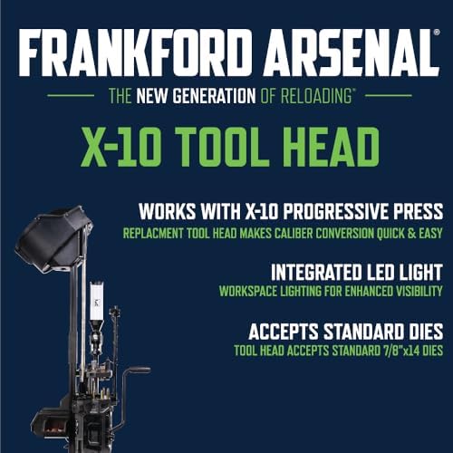 Frankford Arsenal X-10 Progressive Press Accessories, Powder Measure, Tool Head, for Reloading and Gunsmithing