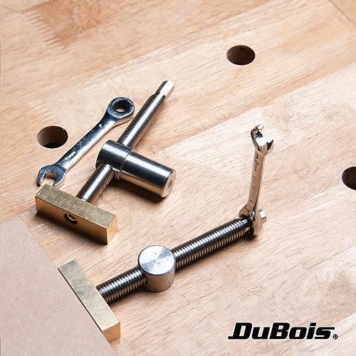 DuBois 51059 Bench Dog Clamps for 3/4" (19mm) Dog Hole | Low-Profile Workbench Angle Adjustable Screw Clamp Stoppers, 2 PK