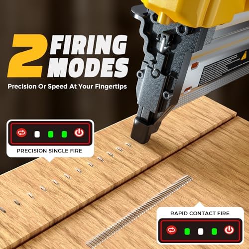 Ecarke Cordless 2" Brad Nailer Compatible with DeWalt 20V Battery(Tool only), 2 in 1 Electric Nail Gun Staple Gun with 18GA Nails, Power Nail Gun for Trim Wood Crafting Home Carpentry, 7.2LBS