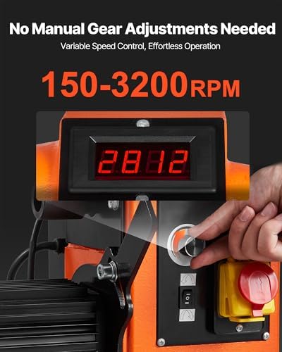 VEVOR Woodworking Lathe, 2 HP, Wood Lathe Machine with150 to 3200 RPM Variable Speed, 18 x 40 in Workbench, Brushless DC Motor, Cast Iron Body, Tool Rest, for Medium to Large Projects Woodworking