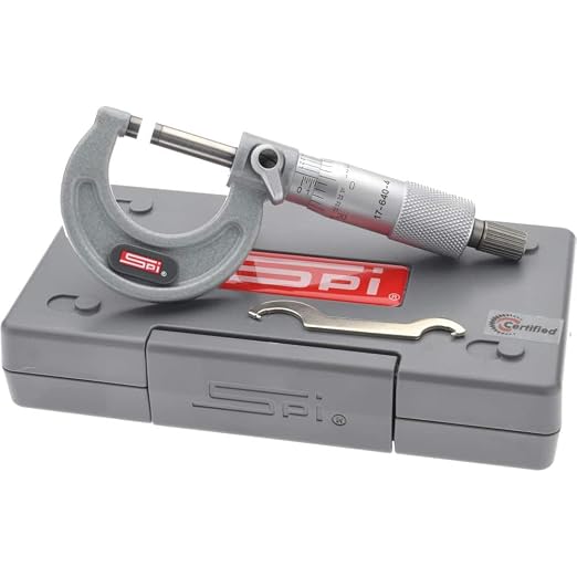 SPI 17-640-4 Calibrated Mechanical Outside Micrometer: 0 to 1 inch Range