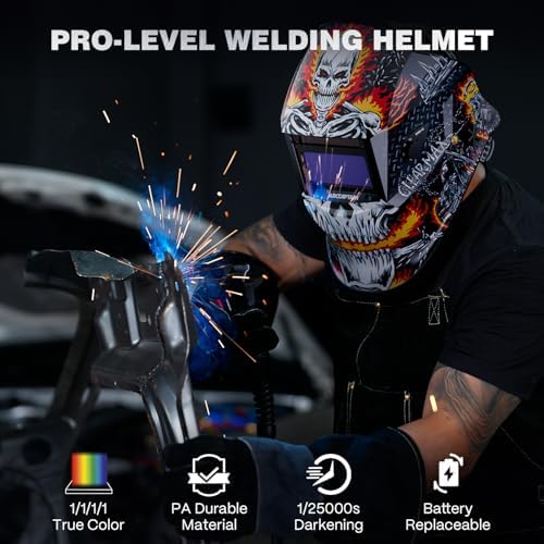 ARCCAPTAIN Welding Helmet Auto Darkening, 1/25000s Response, Shade 4/9-13