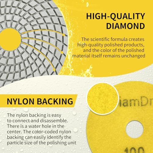 6 Inch Diamond Polishing Pads Tile Stone Diamond Sanding Pads Kit