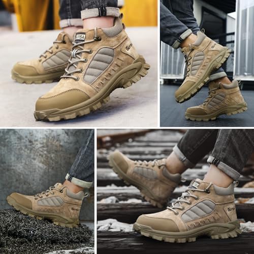 GUSAYEX Steel Toe Boots for Men Puncture Resistant Work Boots