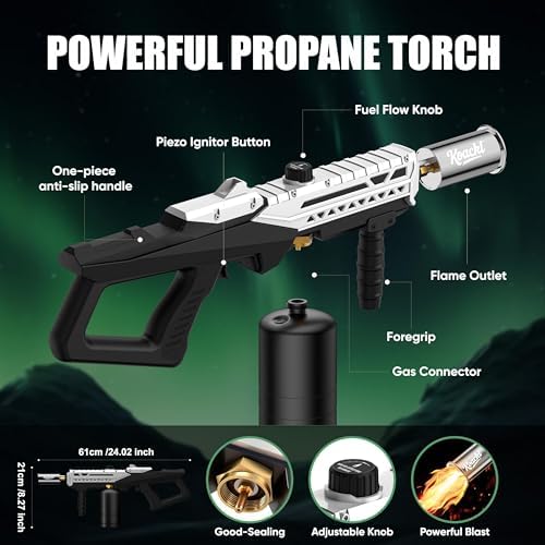 KOACKL 24" CSA Propane Torch Gun 2372°F Adjustable Flame Campfire