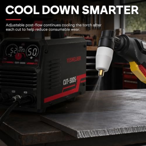 YESWELDER CUT-50DS 50A Plasma Cutter, 110/220V, 1/2 in Clean Cut, IGBT